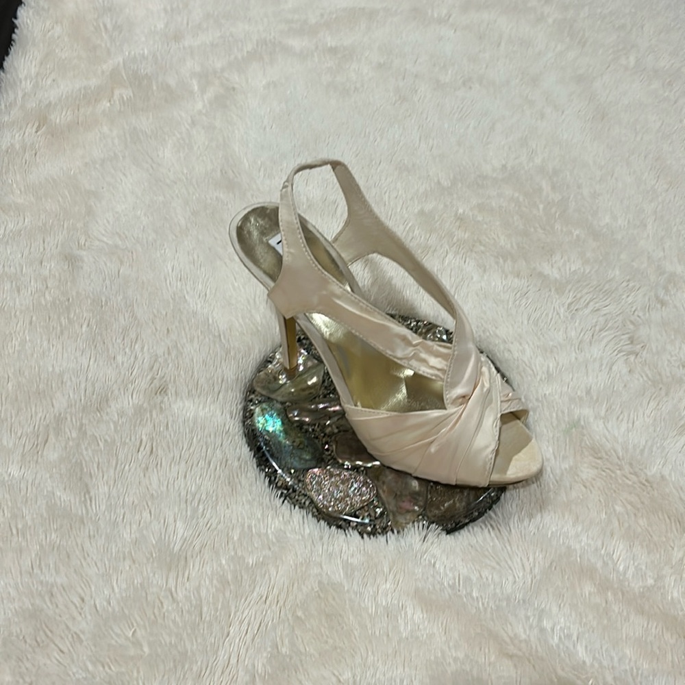 Satin cream heels